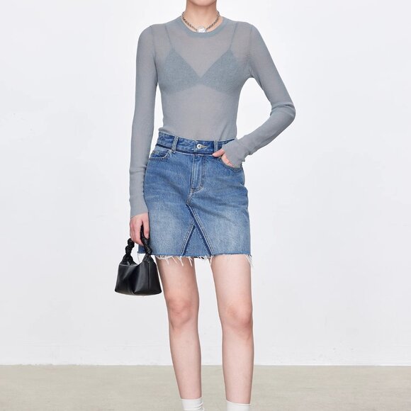 CHICJOC Premium Long-Staple Cotton Blouse Size 40 Grey - Picture 8 of 9